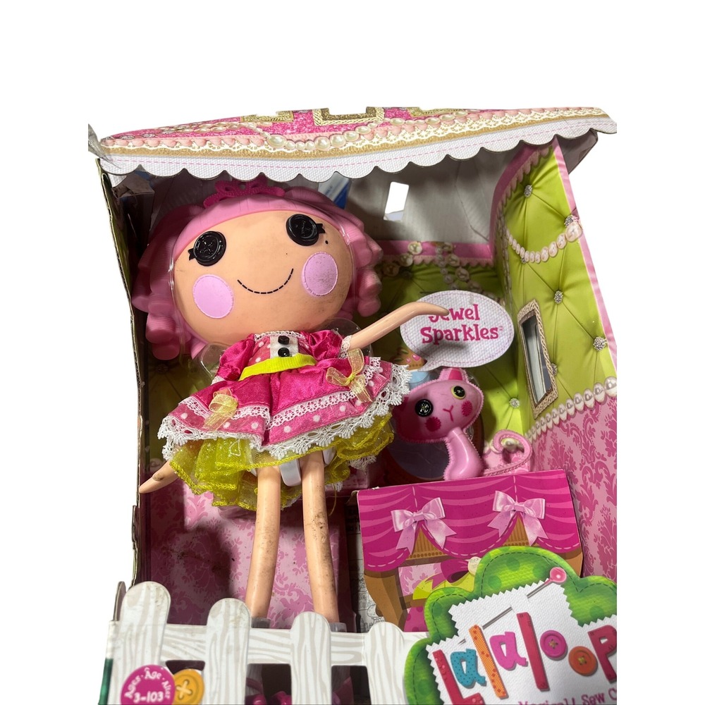 Lalaloopsy Jewel Sparkles Doll with Pet Cat MGA Entertainment Sew Magical Pink